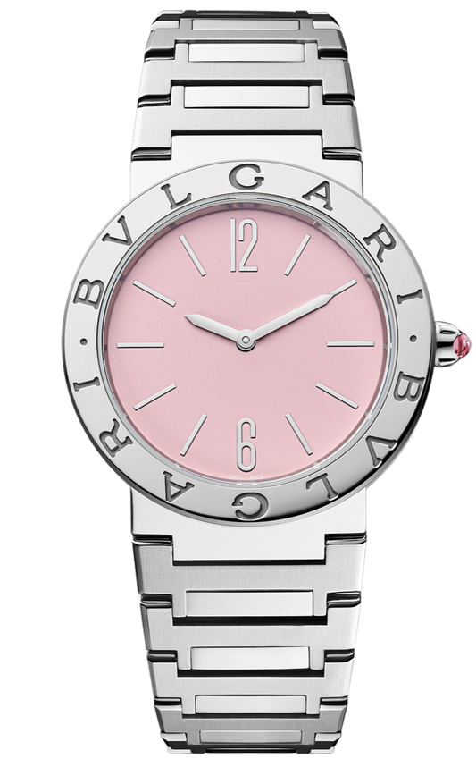 Bvlgari Bvlgari Bvlgari Quartz Pink Dial Silver Steel Strap Watch for Women - BVLGARI103711