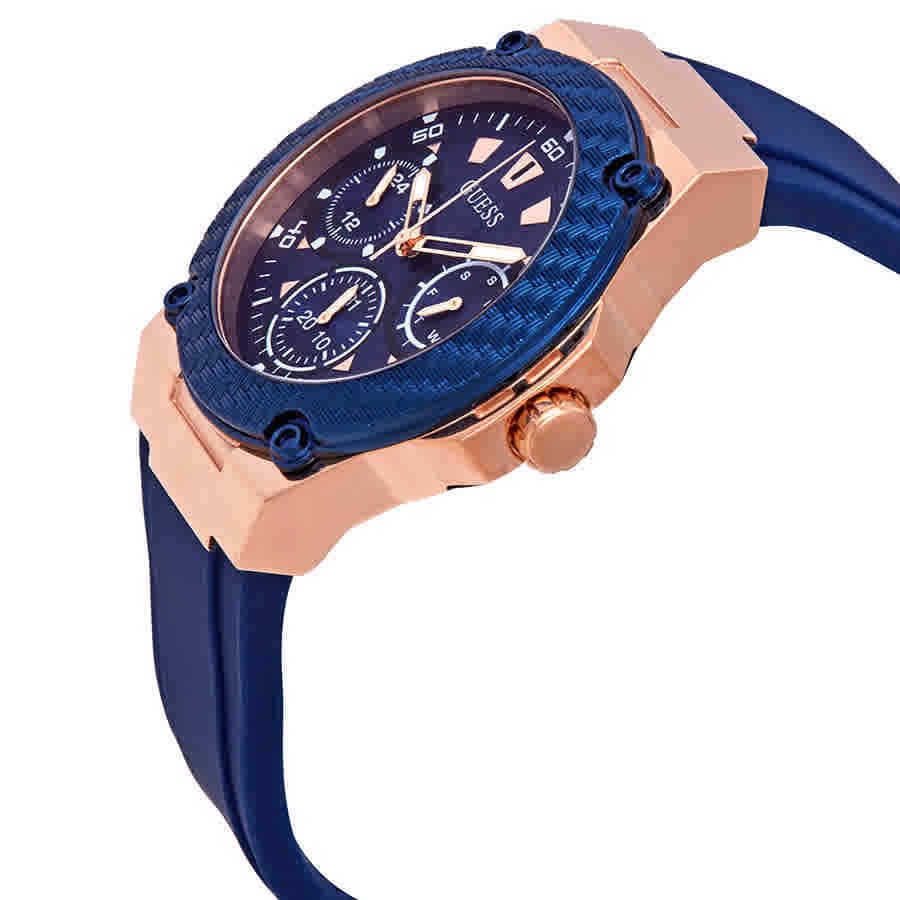 Guess Zena Blue Dial Blue Silicone Strap Watch For Women - W1094L2