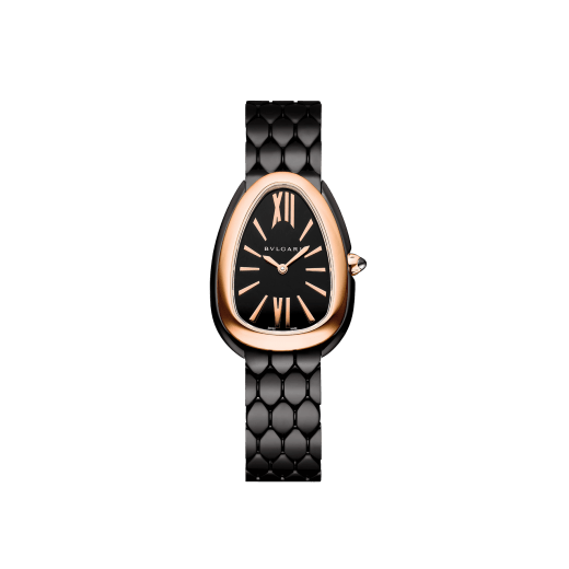 Bvlgari Serpenti Seduttori Black Dial Black Steel Strap Watch for Women - SERPENTI103704