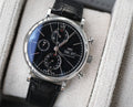 IWC Portofino Chronograph Black Dial Black Leather Strap Watch for Men - IW391008