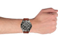 Fossil Garrett Chronograph Grey Dial Brown Leather Strap Watch for Men - FS5770