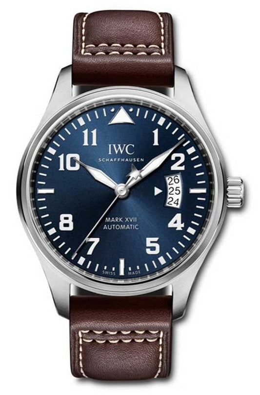 IWC Pilots Watch Mark XVII Edition Le Petit Prince Blue Dial Brown Leather Strap Watch for Men - IW326506