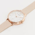 Emporio Armani Kappa White Dial Beige Leather Strap Watch For Women - AR2510