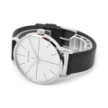 Calvin Klein Even Silver Dial Black Leather Strap Watch for Men - K7B211CY