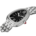 Bvlgari Serpenti Seduttori Diamonds Black Dial Silver Steel Strap Watch for Women - SERPENTI103449