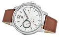 Tommy Hilfiger Landon Chronograph Quartz White Dial Brown Leather Strap Watch for Men - 1791531