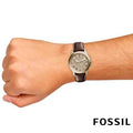 Fossil Grant Chronograph Brown Dial Brown Leather Strap Watch for Men - FS5214