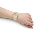 Guess Confetti Diamonds Silver Dial Gold Steel Strap Watch for Women - W0774L5