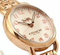 Coach Delancey White Dial Rose Gold Steel Strap Watch for Women - 14502242