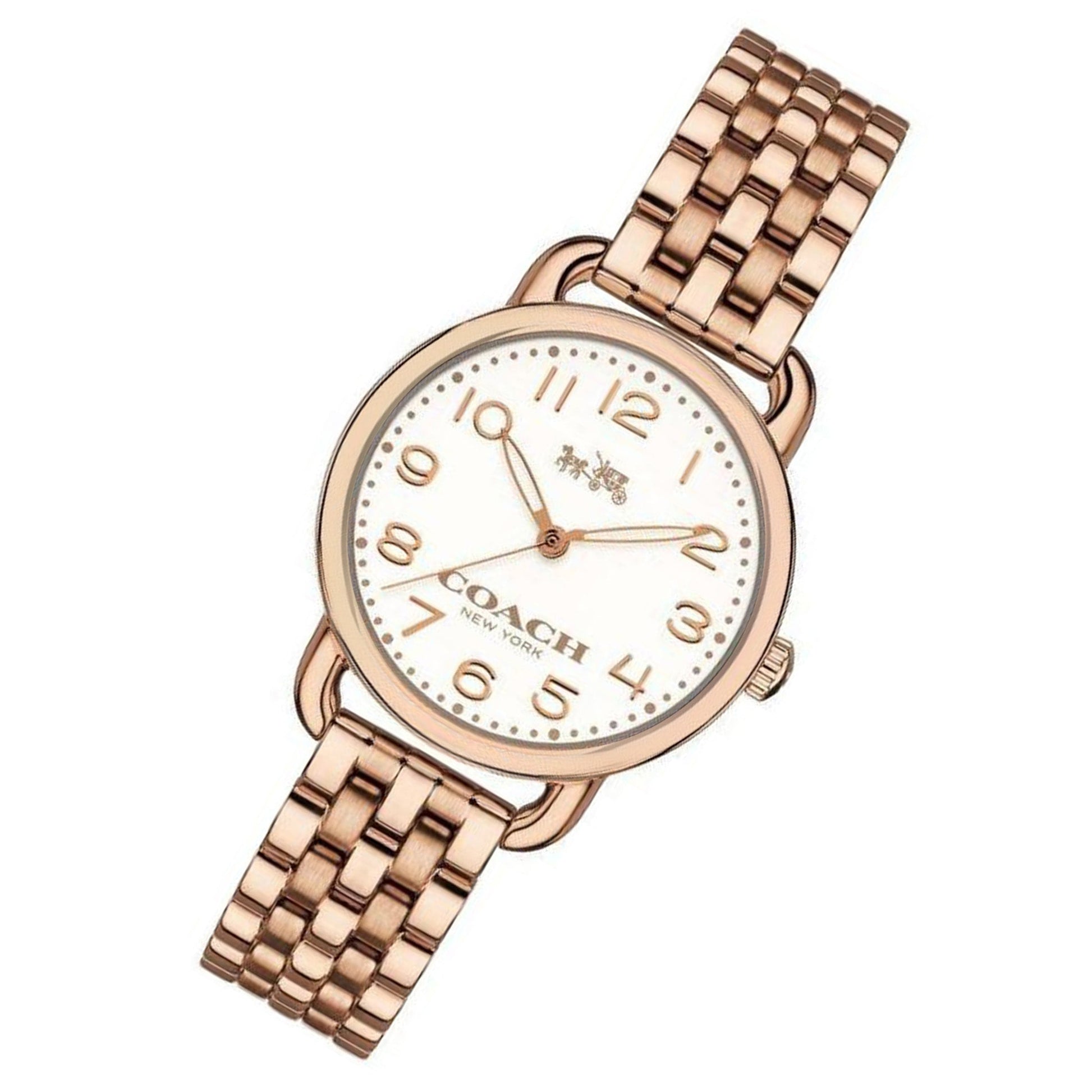 Coach Delancey White Dial Rose Gold Steel Strap Watch for Women - 14502242