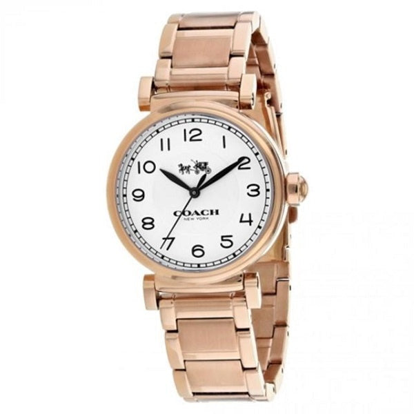 Coach Madison White Dial Rose Gold Steel Strap Watch for Women - 14502398