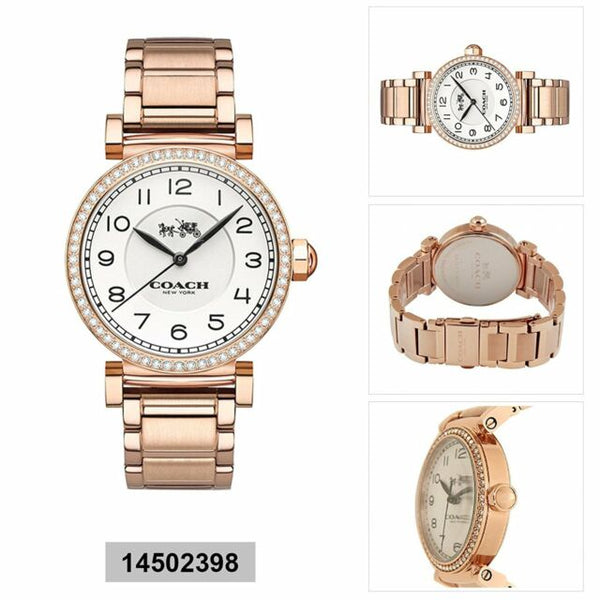 Coach Madison White Dial Rose Gold Steel Strap Watch for Women - 14502398