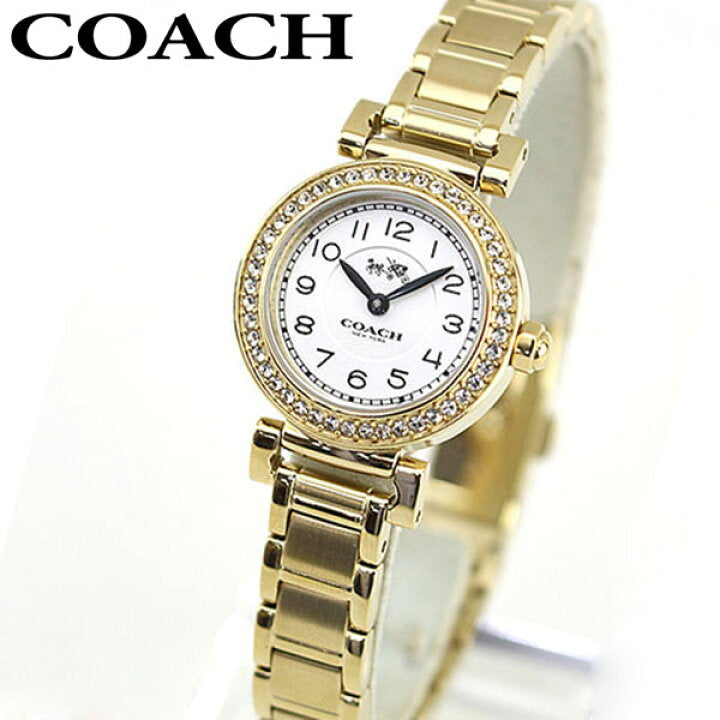 Coach Madison White Dial Gold Steel Strap Watch for Women - 14502403