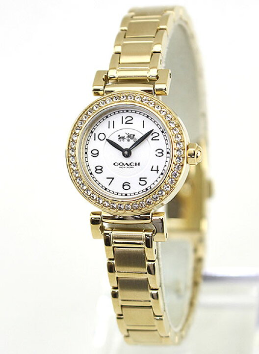 Coach Madison White Dial Gold Steel Strap Watch for Women - 14502403