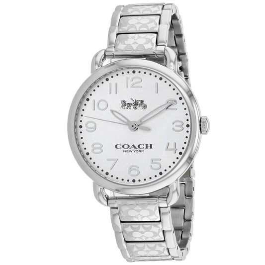 Coach Delancey White Dial Silver Steel Strap Watch for Women - 14502495