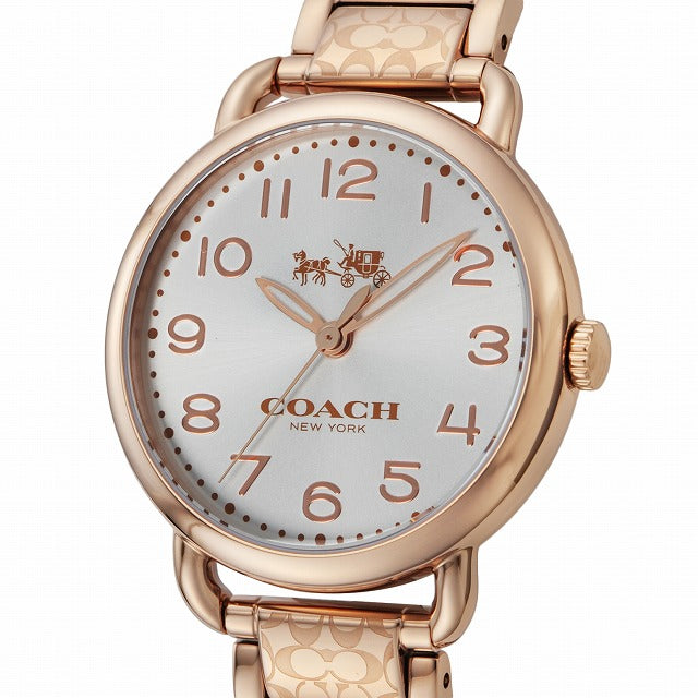 Coach Delancey White Dial Rose Gold Steel Strap Watch for Women - 14502497