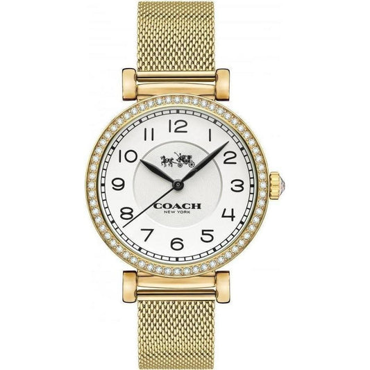 Coach Madison White Dial Gold Mesh Bracelet Watch for Women - 14502652