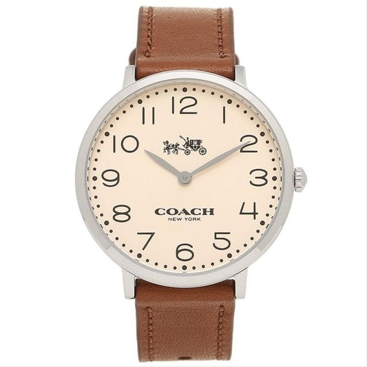 Coach Slim Easton White Dial Brown Leather Strap Watch for Women - 14502682