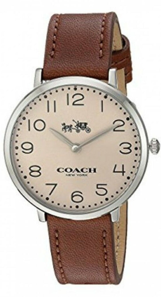 Coach Slim Easton White Dial Brown Leather Strap Watch for Women - 14502682