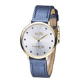 Coach Slim Easton Silver Dial Blue Leather Strap Watch for Women - 14502687