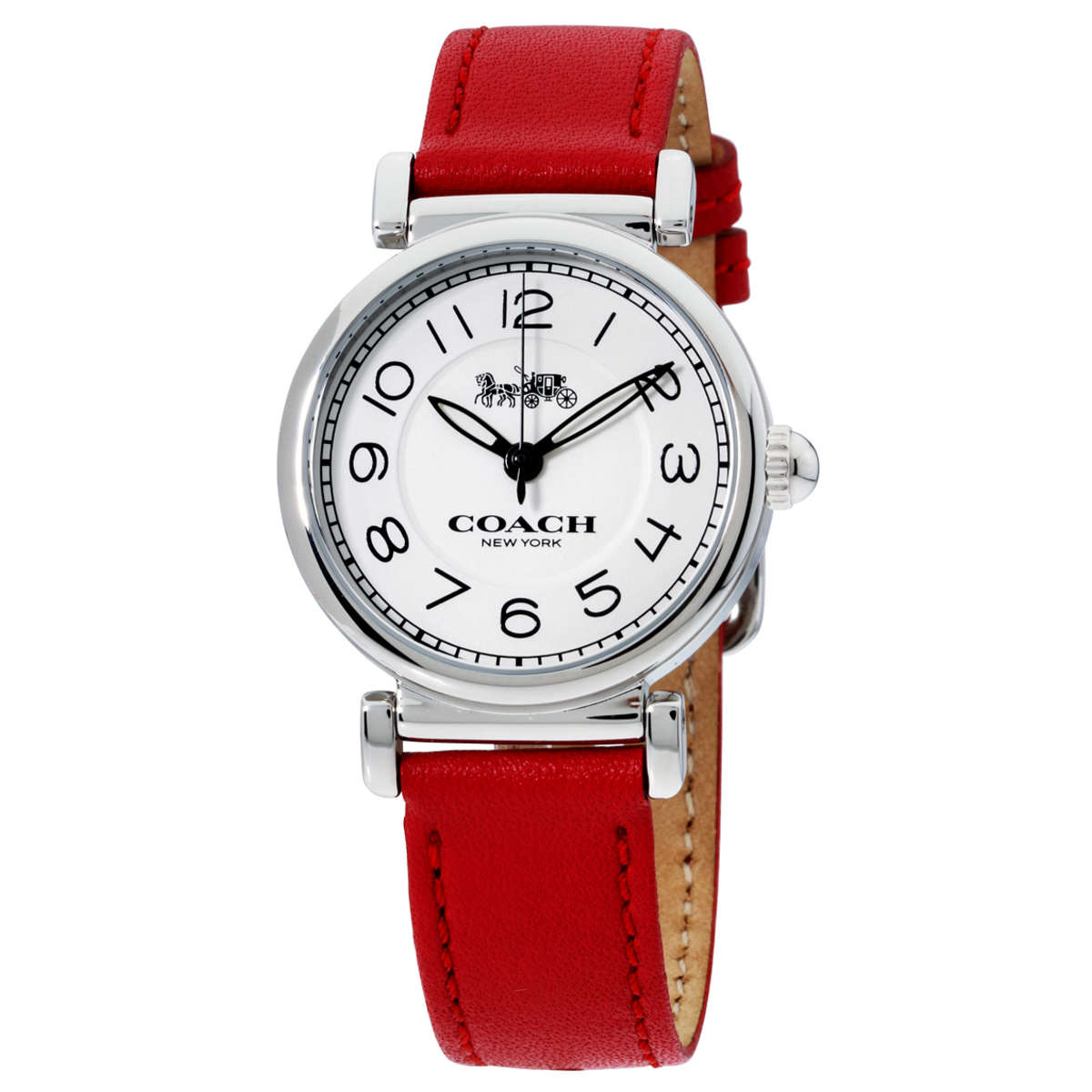 Coach Madison White Dial Red Leather Strap Watch for Women - 14502407