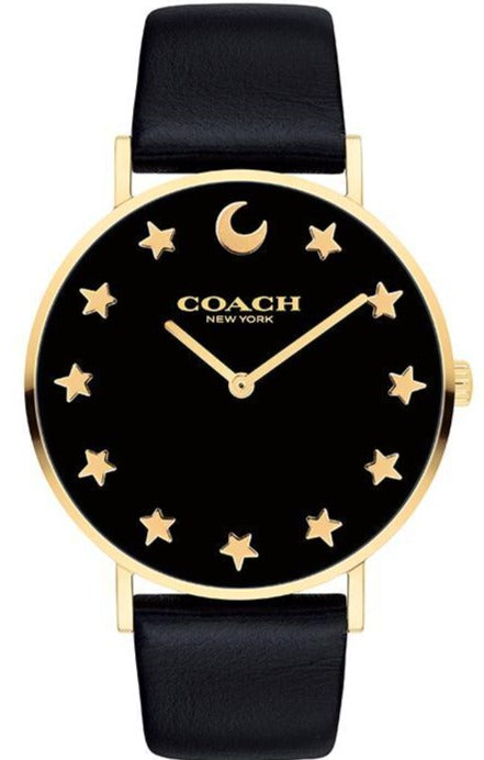 Coach Perry Black Dial Black Leather Strap Watch for Women - 14503042