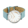 Coach Perry White Mother of Pearl Dial Turquoise Leather Strap Watch for Women - 14503271