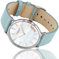 Coach Perry White Mother of Pearl Dial Turquoise Leather Strap Watch for Women - 14503271