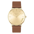 Coach Perry Gold Dial Brown Leather Strap Watch for Women - 14503331