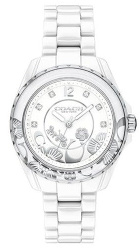 Coach Preston White Dial White Steel Strap Watch for Women - 14503464