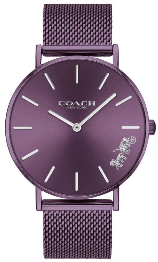 Coach Perry Purple Dial Purple Mesh Bracelet Watch for Women - 14503484