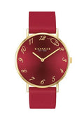 Coach Perry Red Dial Red Leather Strap Watch for Women - 14503486