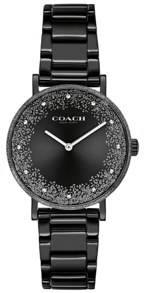 Coach Perry Black Ion Plated Dial Black Steel Strap Watch for Women - 14503641