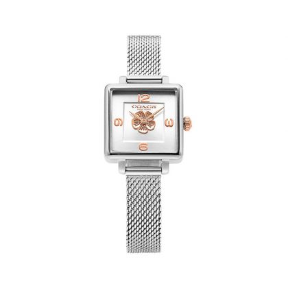 Coach Cass White Dial Silver Mesh Bracelet Watch for Women - 14503697