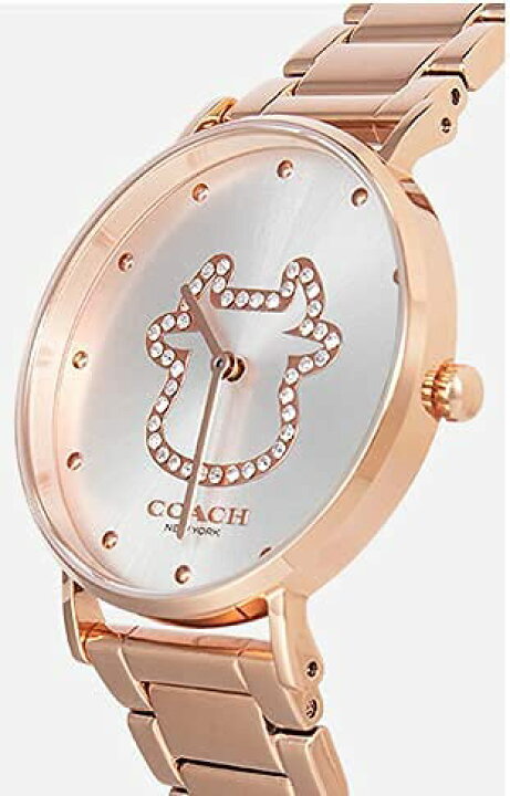 Coach Perry White Dial Rose Gold Steel Strap Watch for Women - 14503708