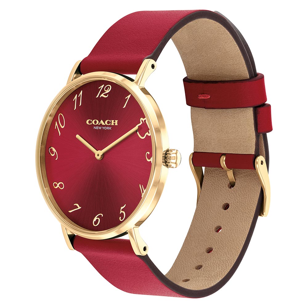 Coach Perry Red Dial Red Leather Strap Watch for Women - 14503722