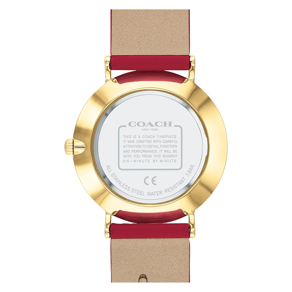 Coach Perry Red Dial Red Leather Strap Watch for Women - 14503722