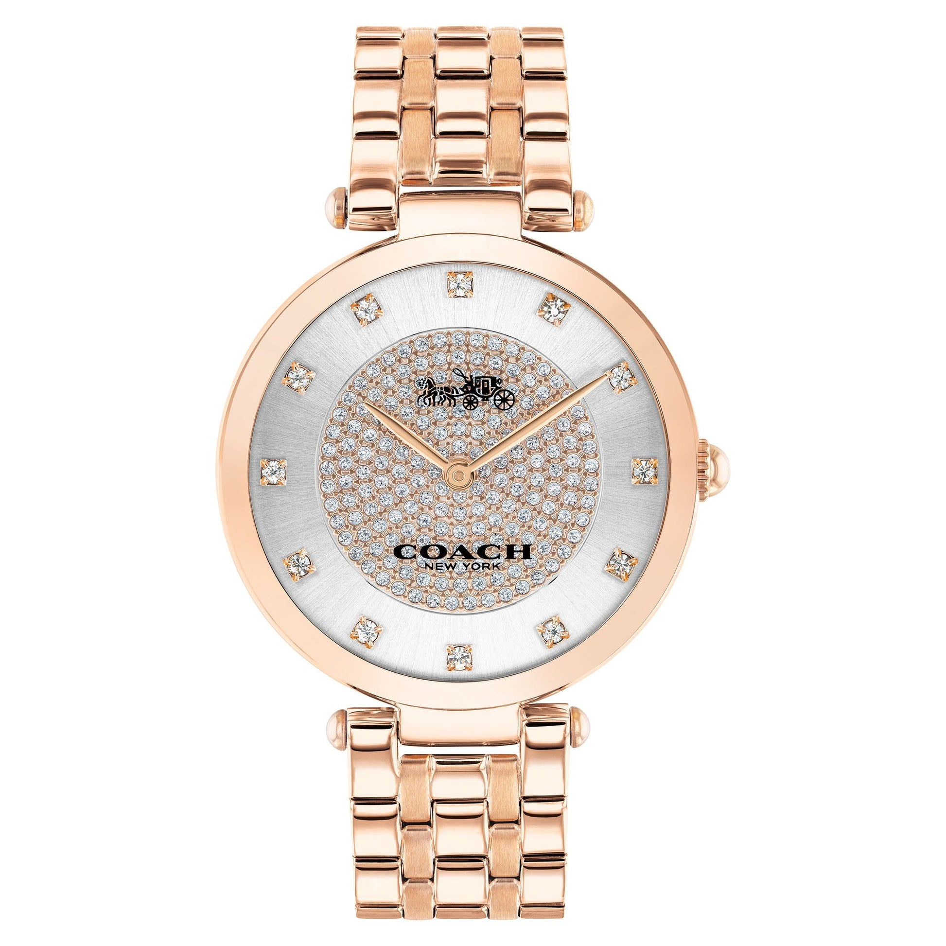 Coach Park Silver Dial Rose Gold Steel Strap Watch for Women - 14503735