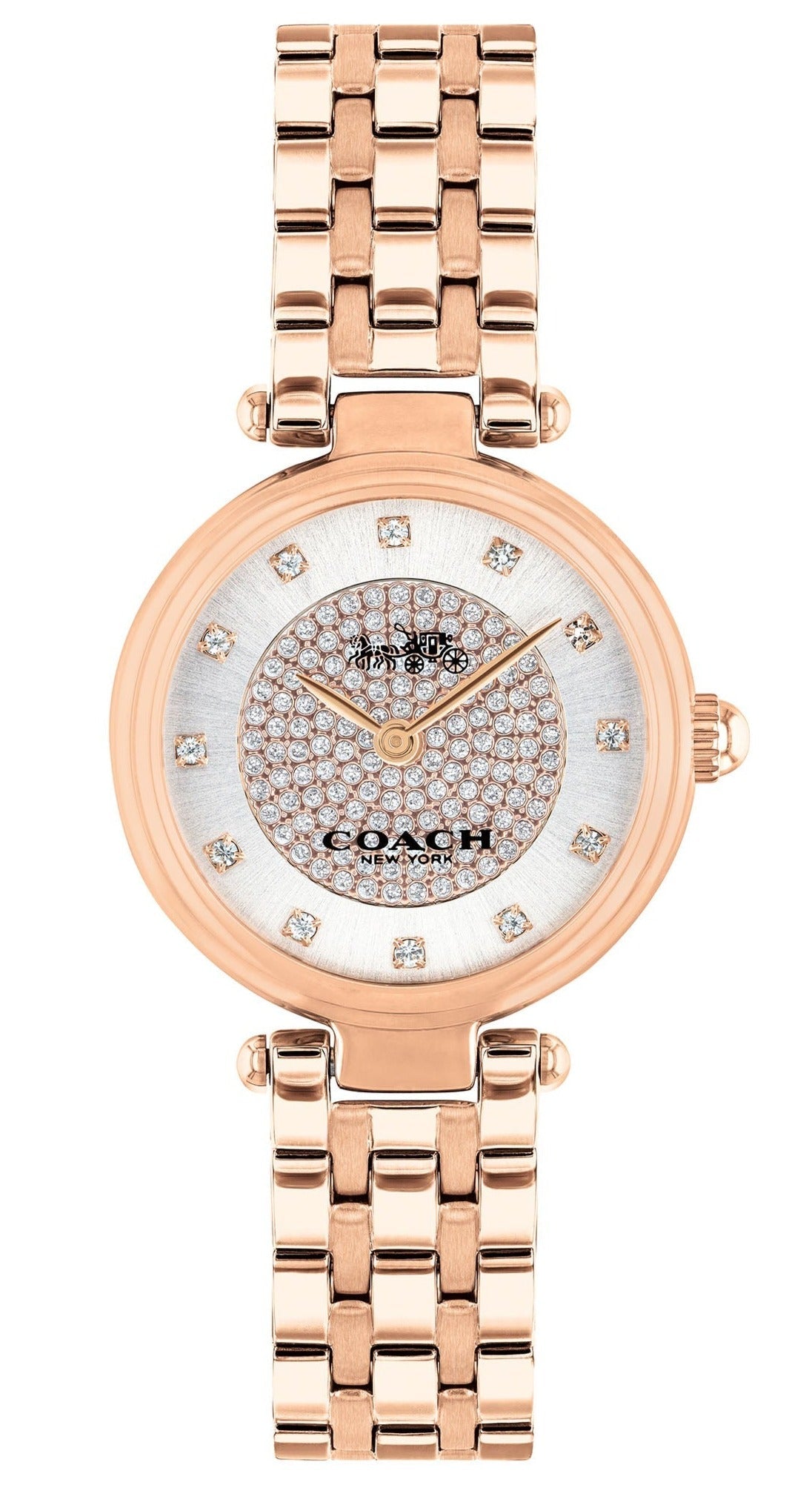 Coach Park Silver Dial Rose Gold Steel Strap Watch for Women - 14503735