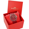 Coach Perry Red Dial Red Leather Strap Watch for Women - 14503486