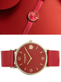 Coach Perry Red Dial Red Leather Strap Watch for Women - 14503867