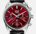 Tag Heuer Carrera Automatic Chronograph Red Dial Black Leather Strap Watch for Men - CBK221G.FC6479