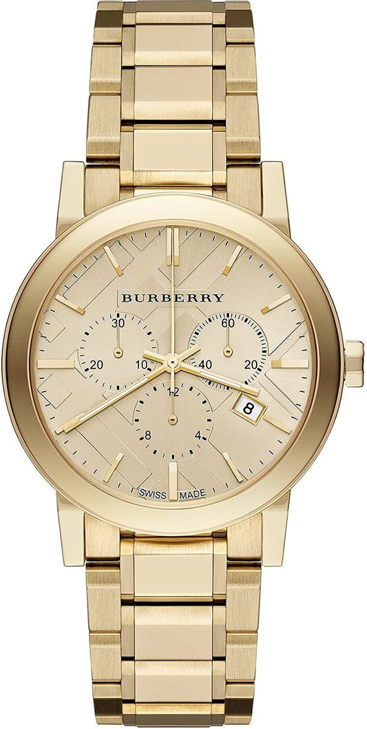 Burberry The City Gold Dial Gold Steel Strap Watch for Women - BU9753