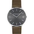 Coach Charles Grey Dial Brown Leather Strap Watch for Men - 14602153