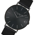 Coach Charles Black Dial Black Leather Strap Watch for Men - 14602434