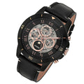 Fossil Grant Sport Automatic Skeleton Black Dial Black Leather Strap Watch for Men - ME3138