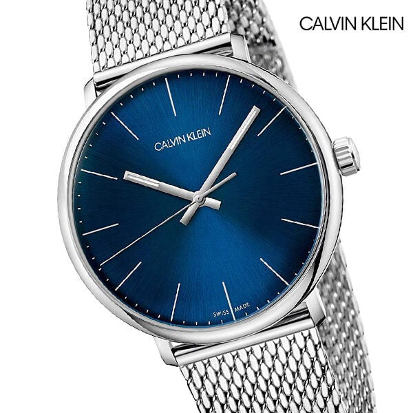 Calvin Klein High Noon Quartz Blue Dial Silver Mesh Bracelet Watch for Men - K8M2112N