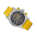 Burberry Sport Chronograph Grey Dial Yellow Rubber Strap Watch for Men - BU7712