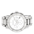 Burberry City Chronograph White Dial Silver Steel Strap Watch For Women - BU9700