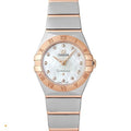 Omega Constellation Manhattan Quartz Diamonds Mother of Pearl Dial Two Tone Steel Strap Watch for Women - 131.20.25.60.55.001